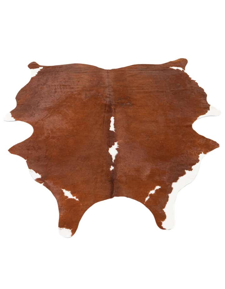 4' 10 x 6' 2 Cowhide Leather Rug