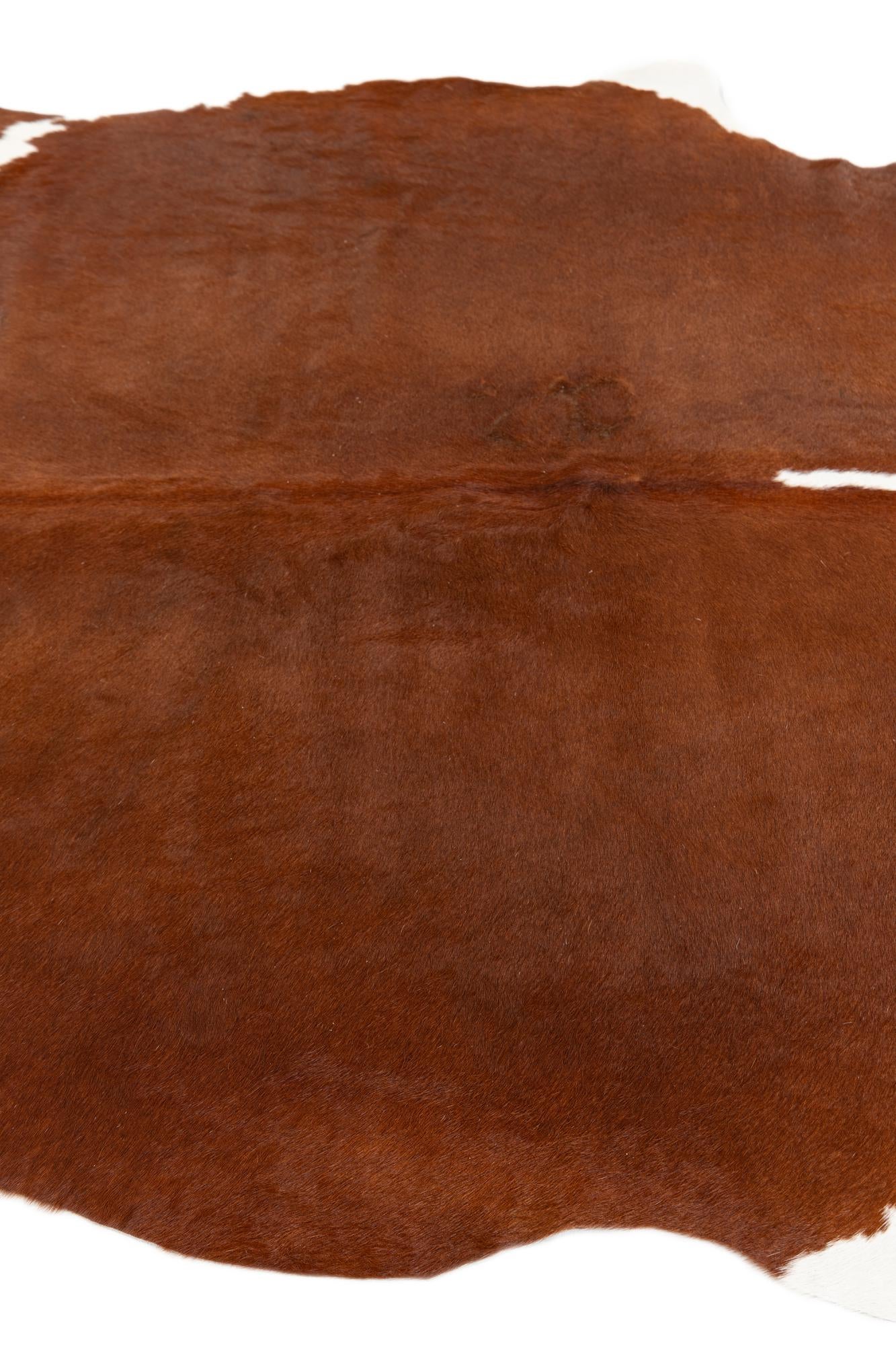 4' 10 x 6' 2 Cowhide Leather Rug