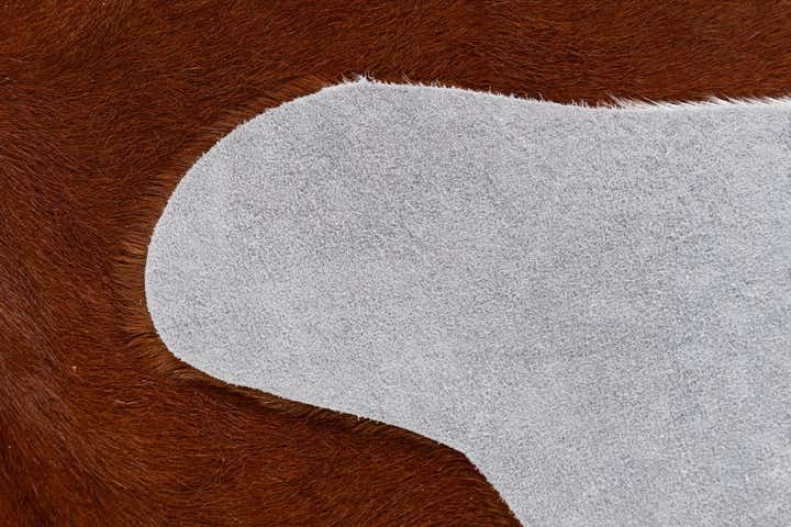 4' 10 x 6' 2 Cowhide Leather Rug