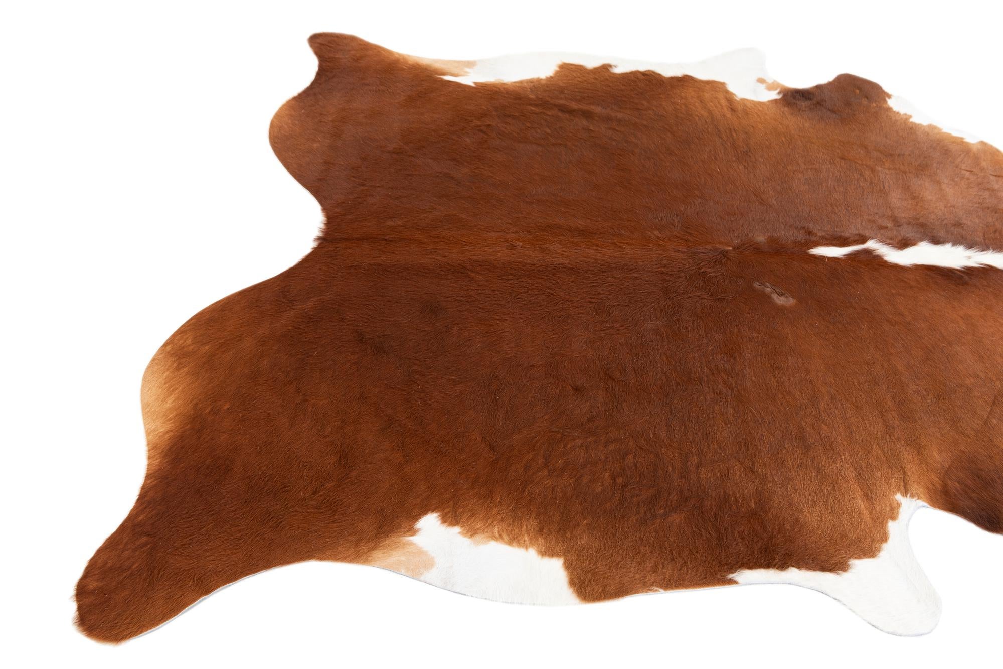 6' 1 x 7' Cowhide Leather Rug