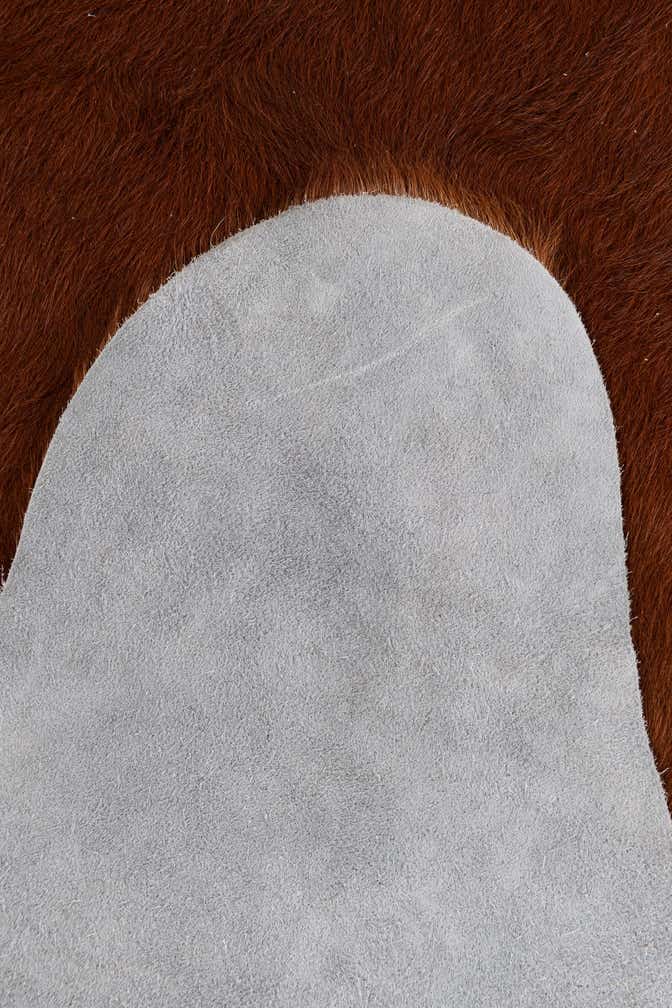 6' 1 x 7' Cowhide Leather Rug