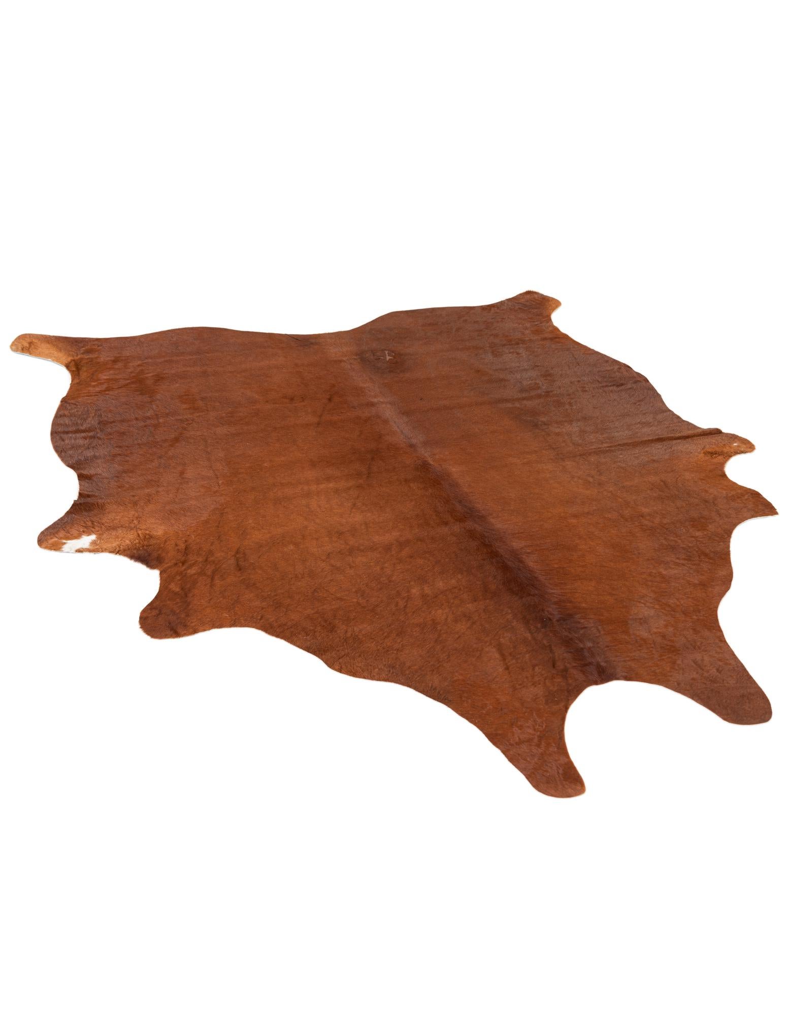 5' 7 x 6' 5 Cowhide Leather Rug
