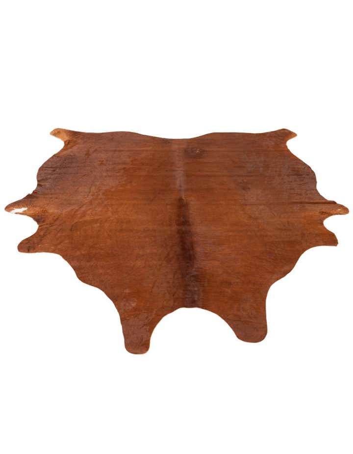 5' 7 x 6' 5 Cowhide Leather Rug
