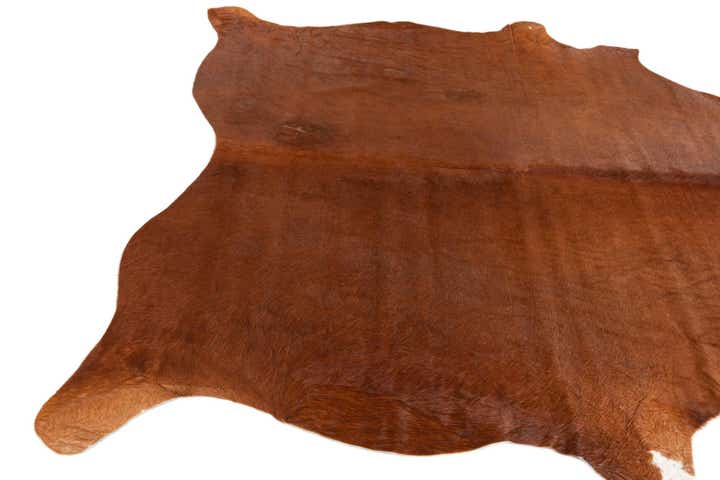 5' 7 x 6' 5 Cowhide Leather Rug