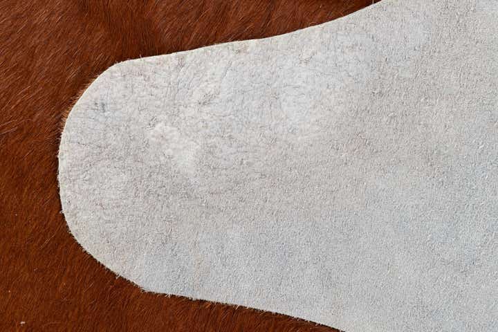 5' 7 x 6' 5 Cowhide Leather Rug