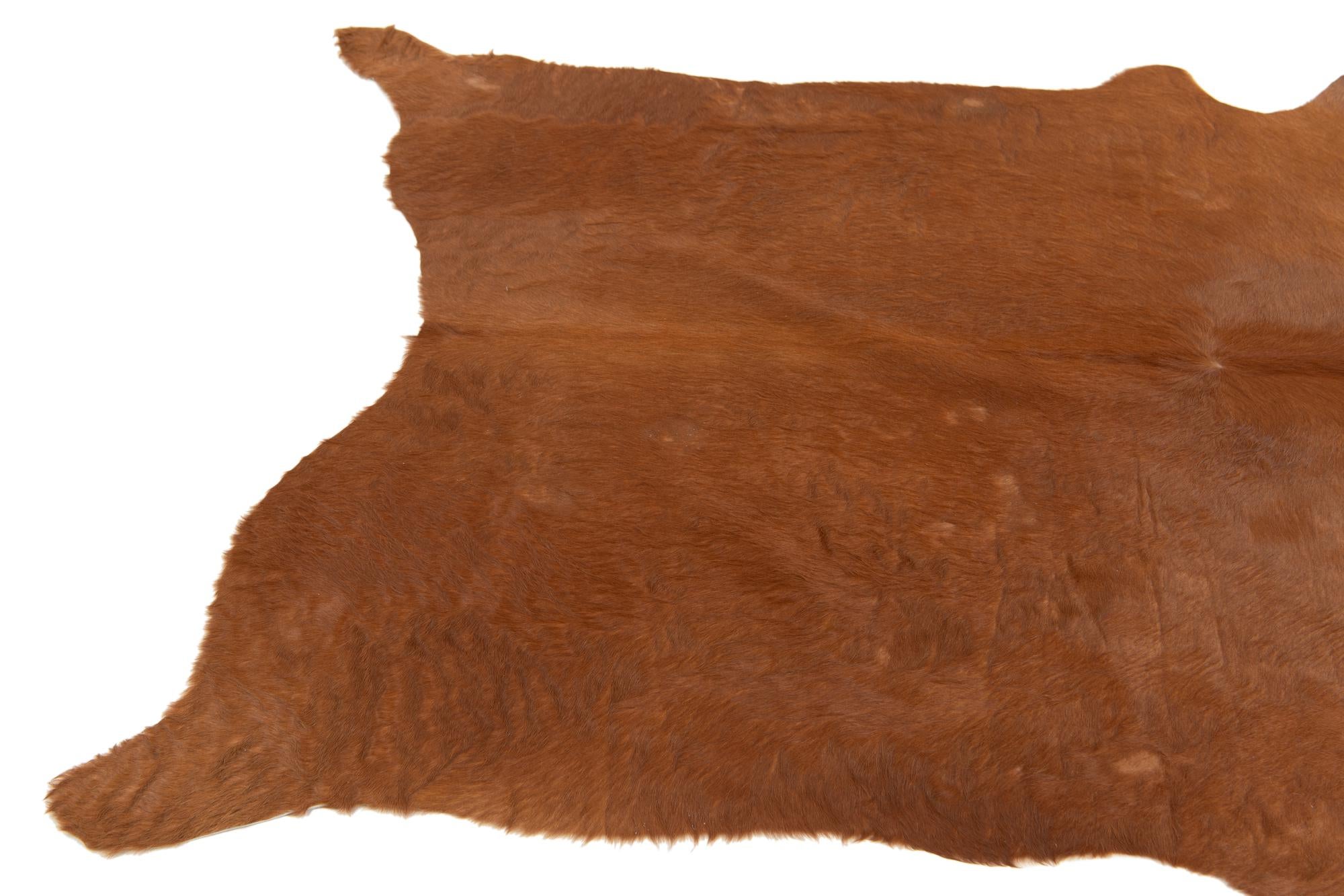 4' 8 x 6' 1 Cowhide Leather Rug
