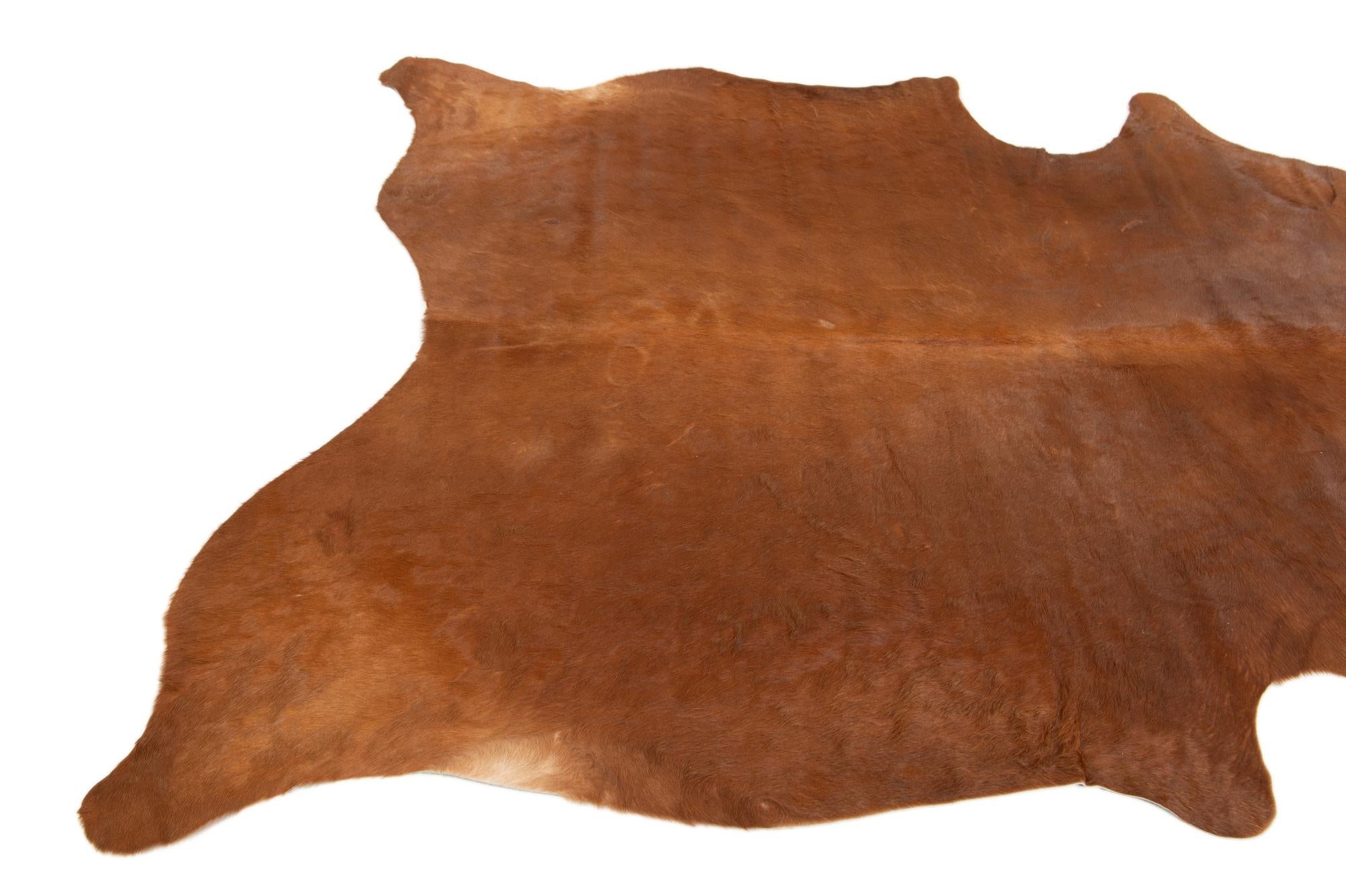 5' 8 x 7' 1 Cowhide Leather Rug
