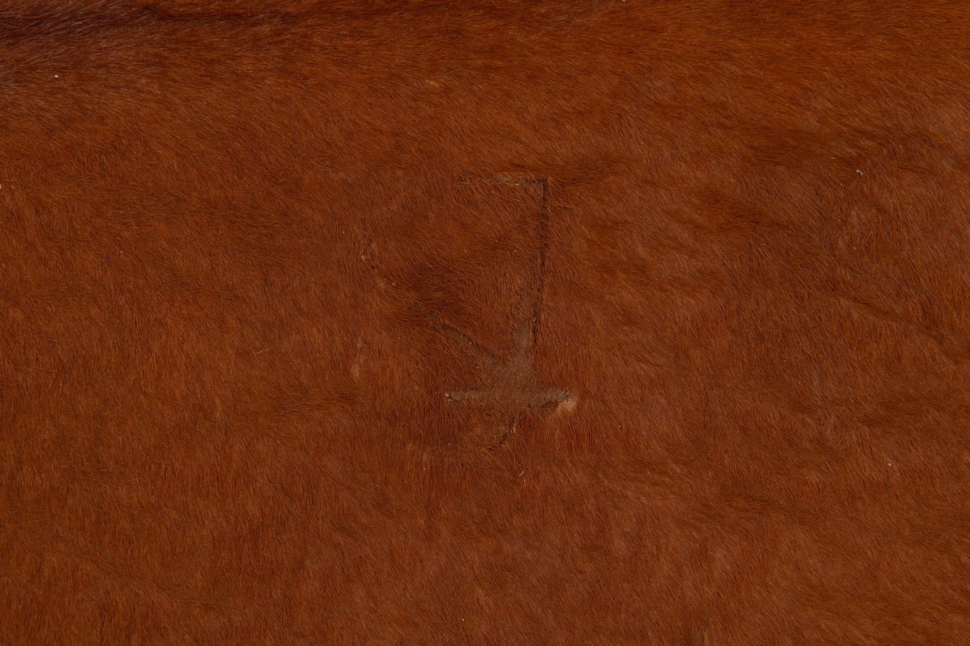 5' 8 x 6' 5 Cowhide Leather Rug