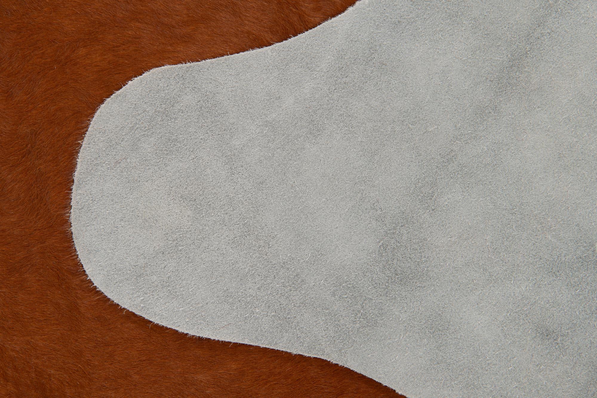 5' 8 x 6' 5 Cowhide Leather Rug