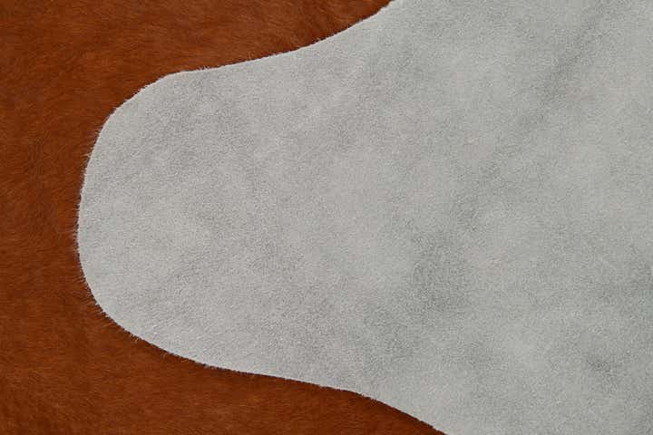 5' 8 x 6' 5 Cowhide Leather Rug