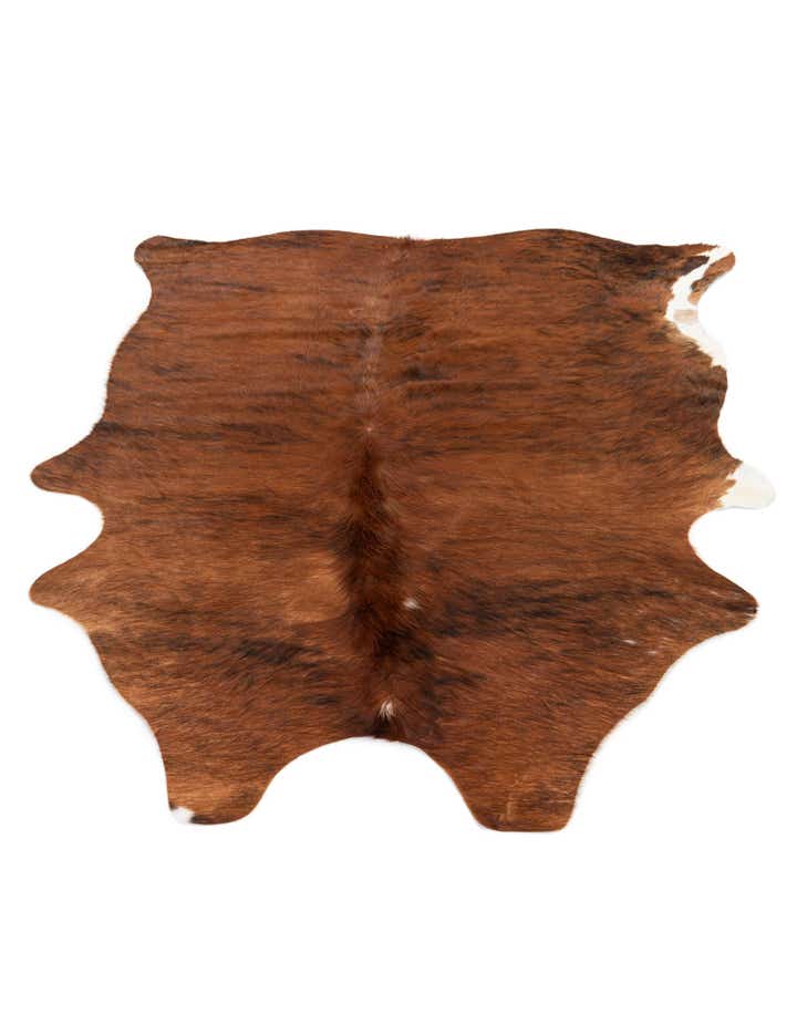 4' 6 x 5' 7 Cowhide Leather Rug