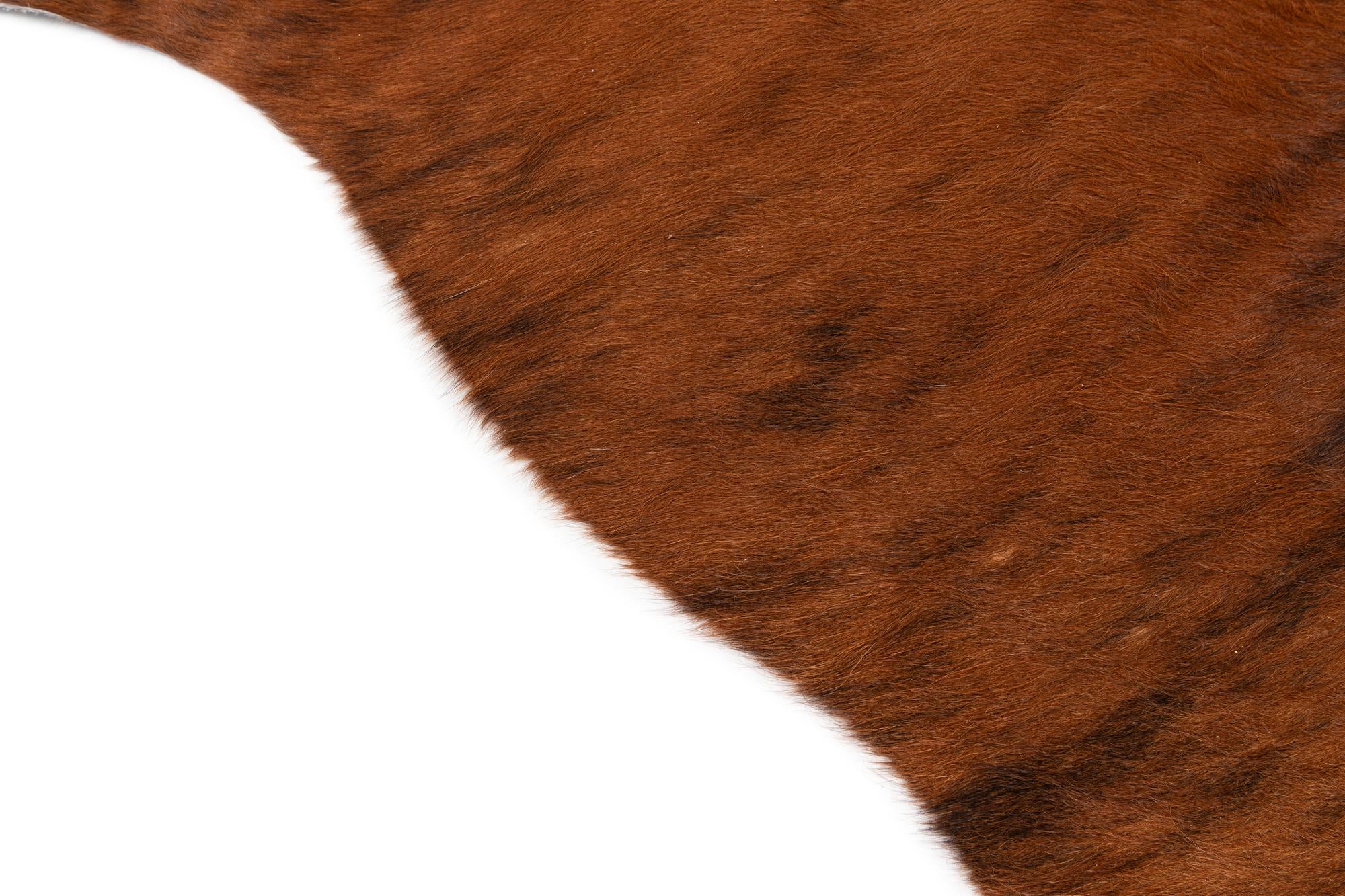 4' 6 x 5' 7 Cowhide Leather Rug
