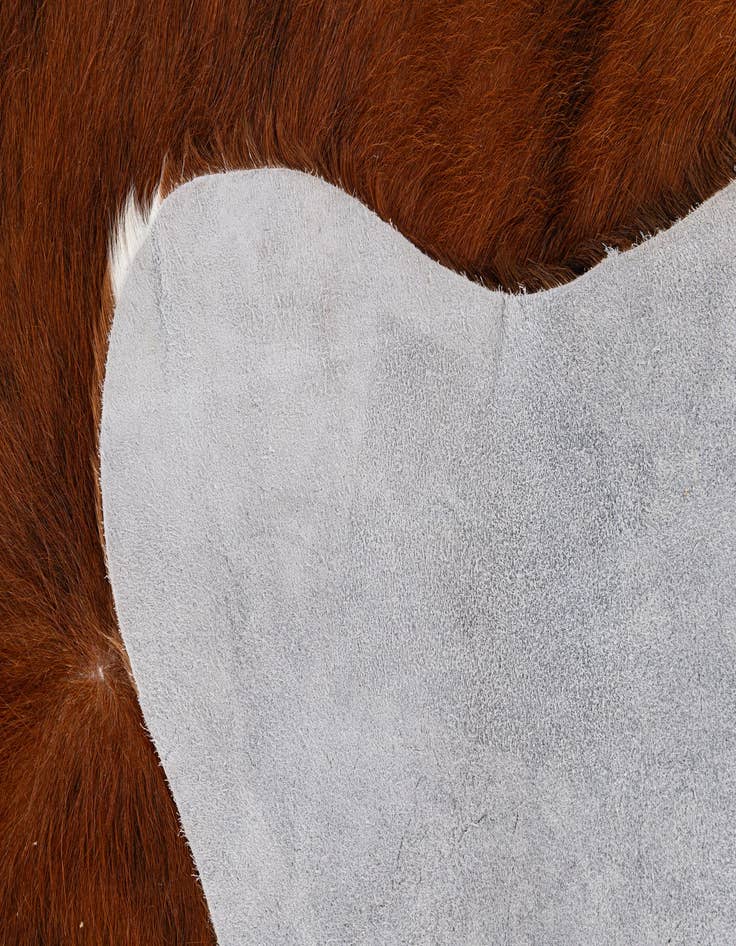 Detail image of 4' 6 x 5' 7 Cowhide Leather Rug