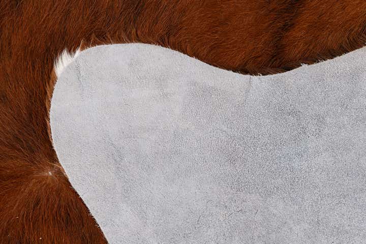 4' 6 x 5' 7 Cowhide Leather Rug