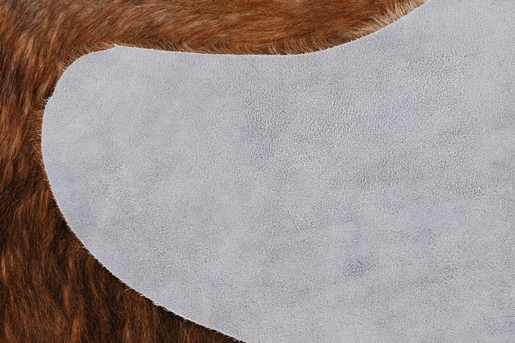 5' 5 x 5' 11 Cowhide Leather Rug