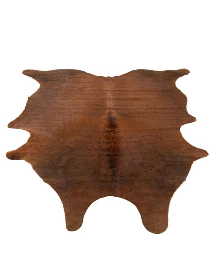 5' 11 x 6' 9 Cowhide Leather Rug