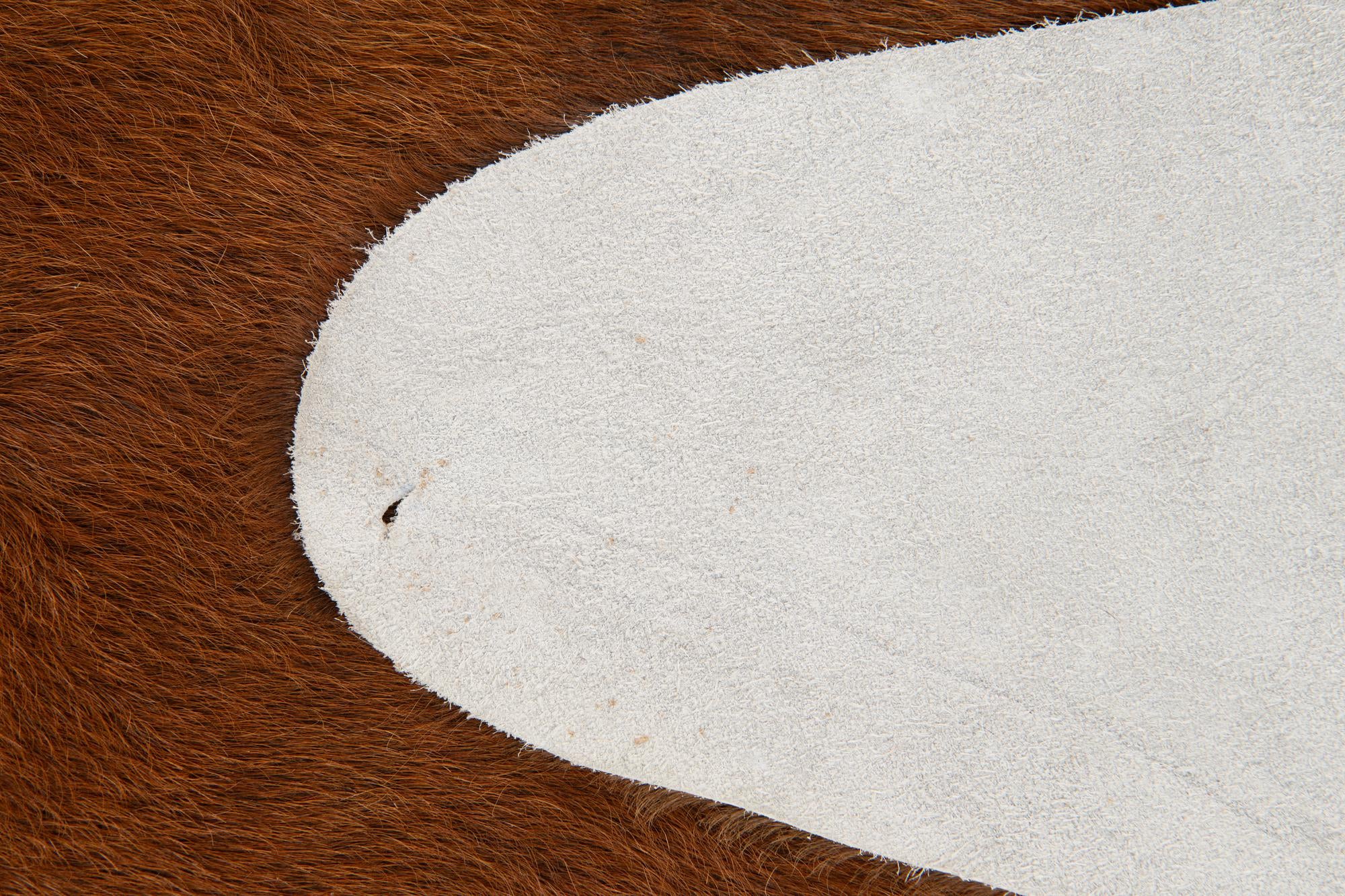 5' 11 x 6' 9 Cowhide Leather Rug