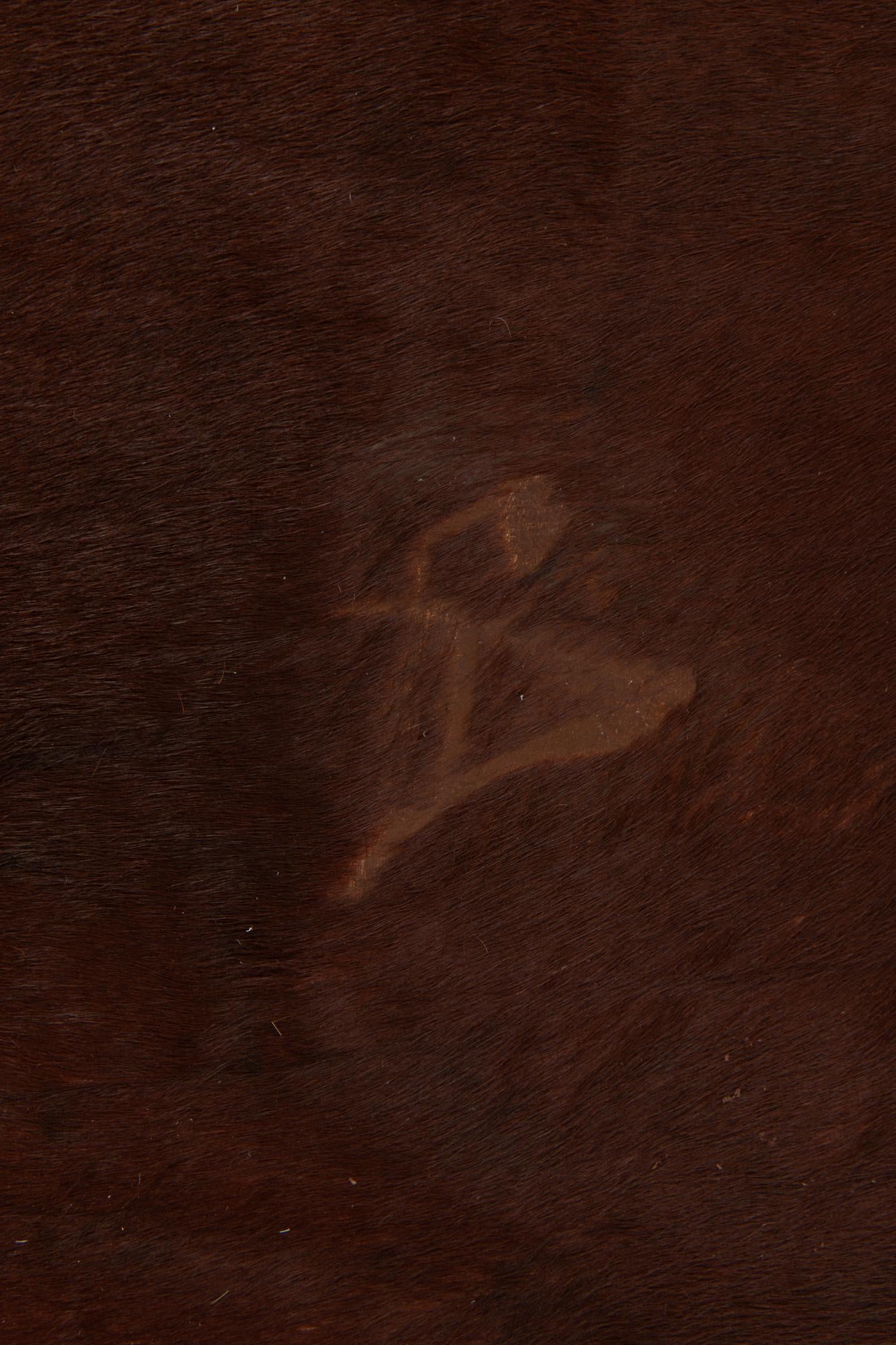 5' 9 x 7' Cowhide Leather Rug