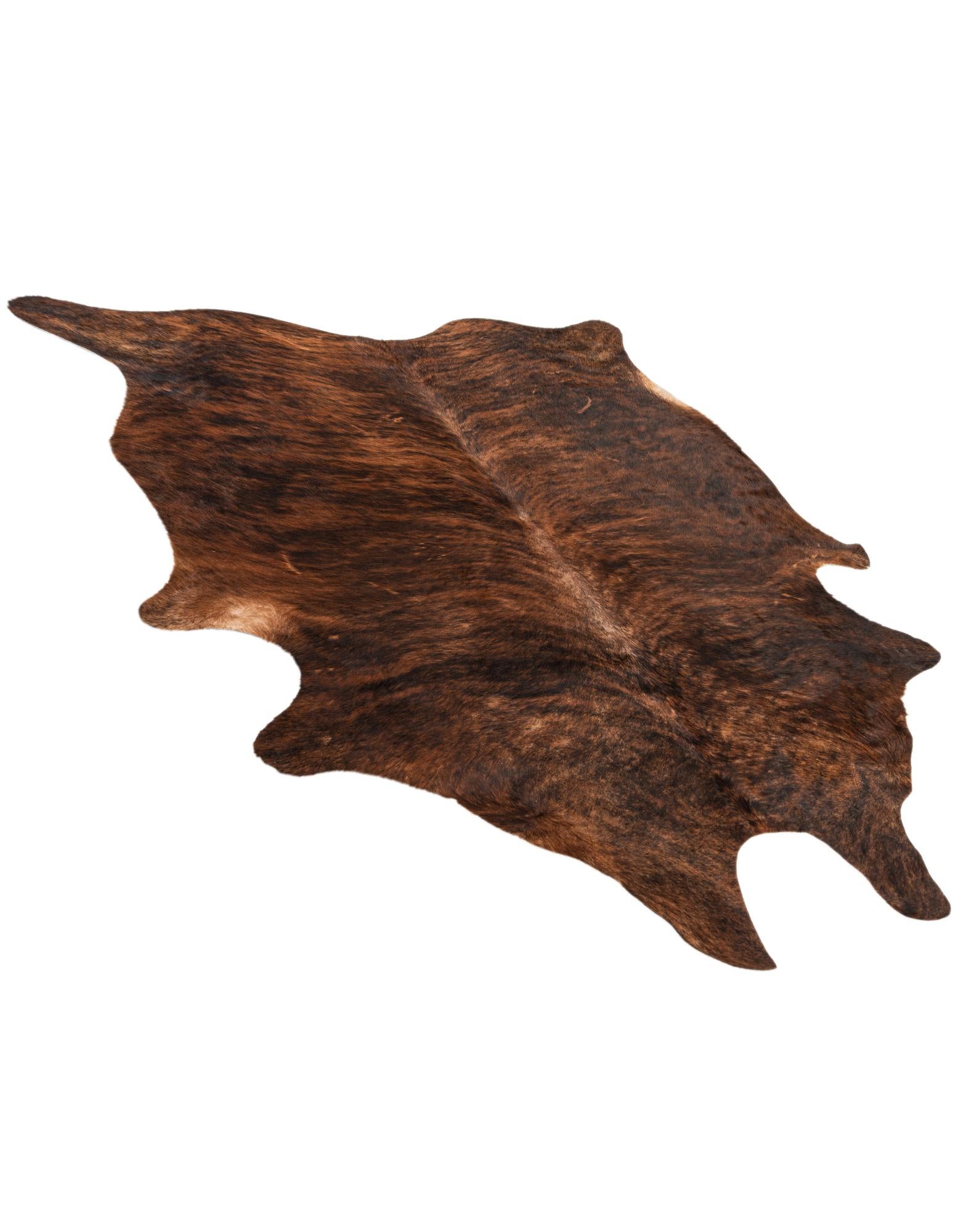 5' 11 x 6' 11 Cowhide Leather Rug