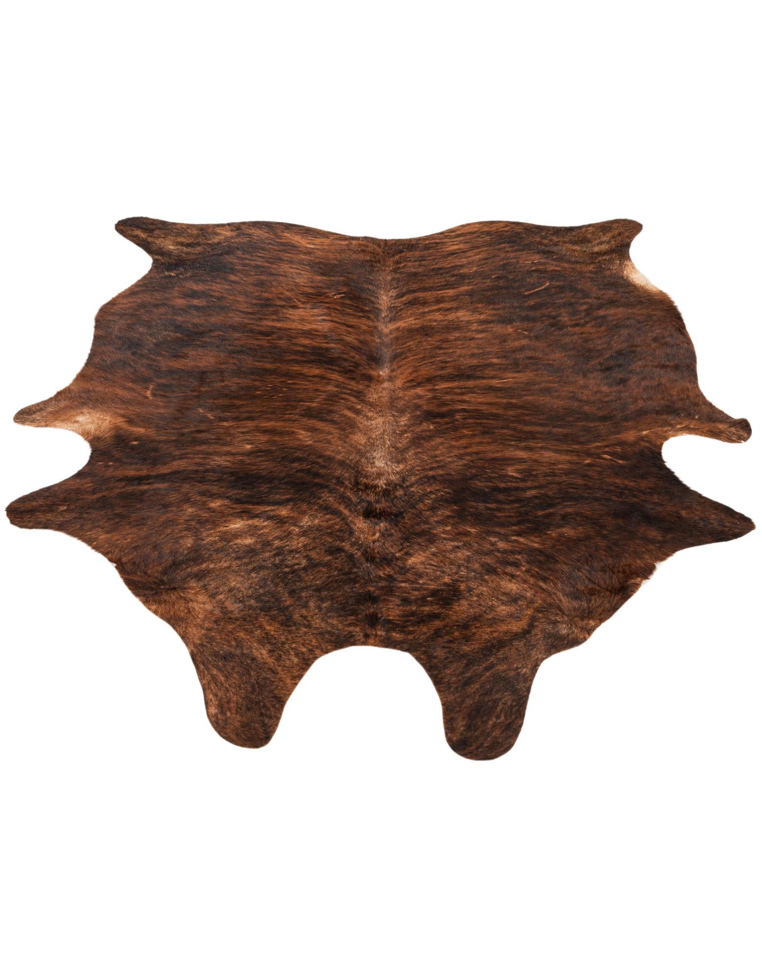 5' 11 x 6' 11 Cowhide Leather Rug