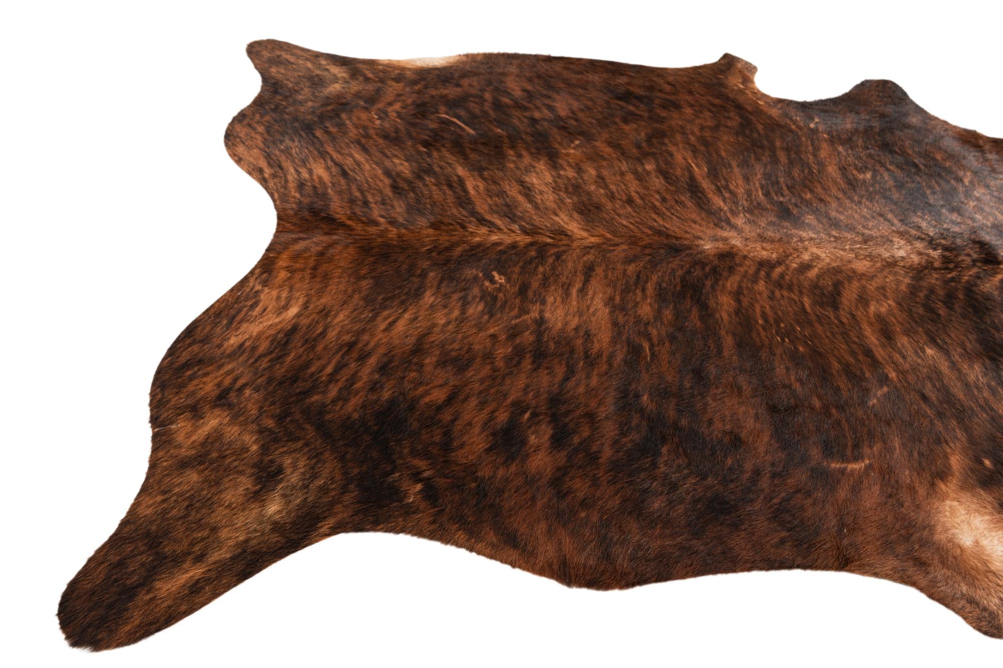 5' 11 x 6' 11 Cowhide Leather Rug