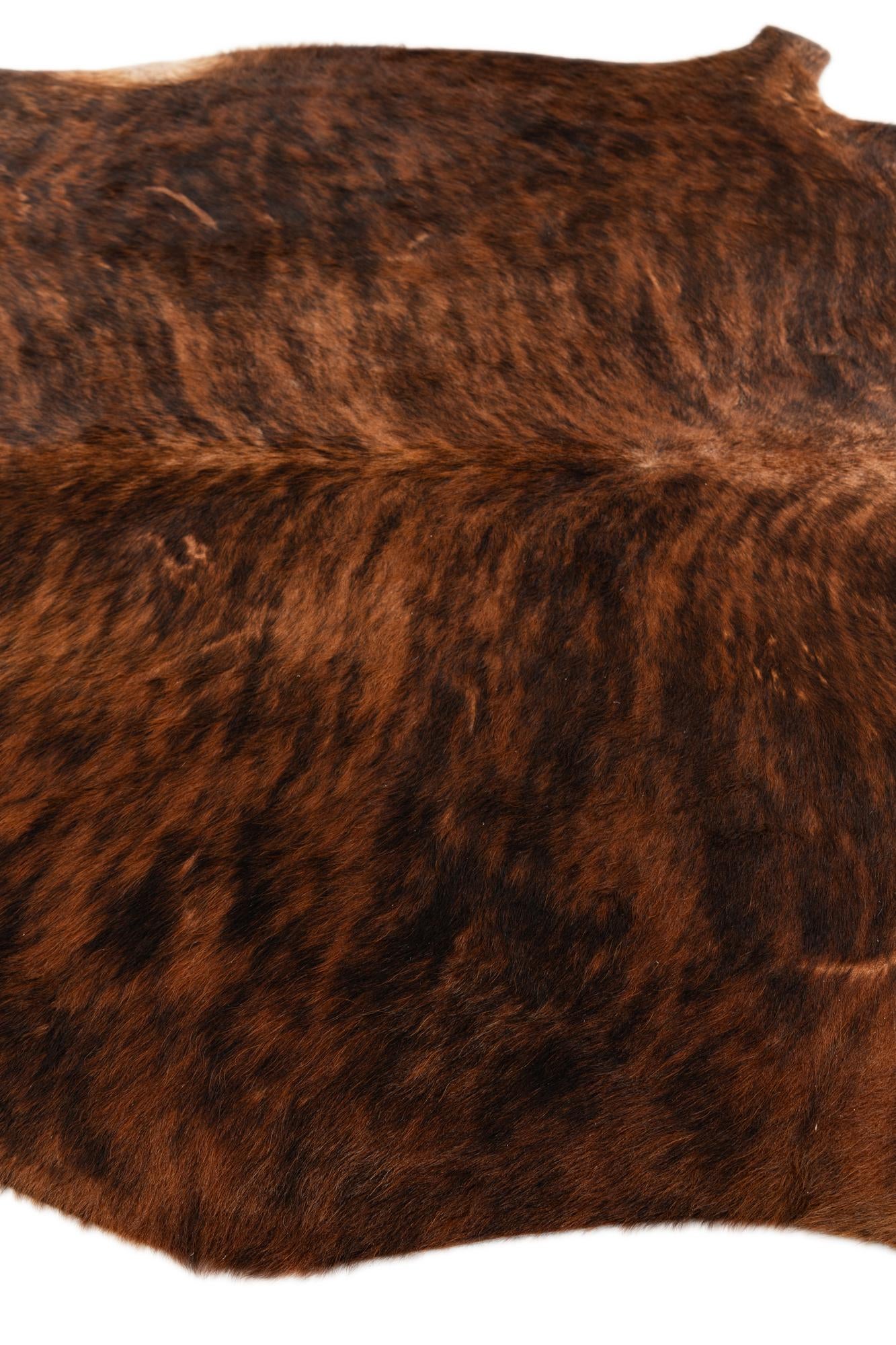 5' 11 x 6' 11 Cowhide Leather Rug