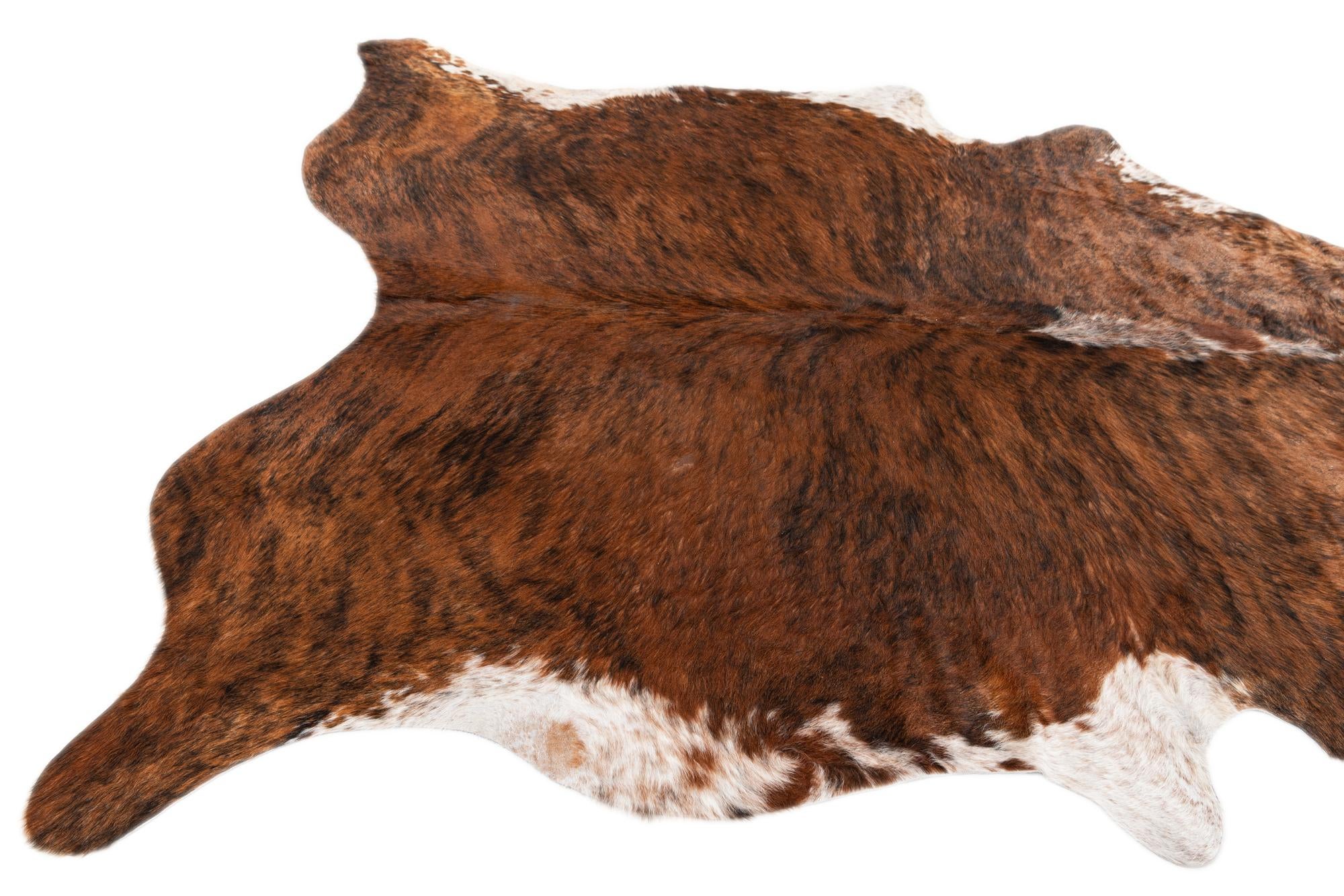 6' 2 x 7' Cowhide Leather Rug