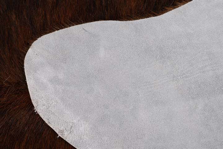 6' 1 x 6' 10 Cowhide Leather Rug