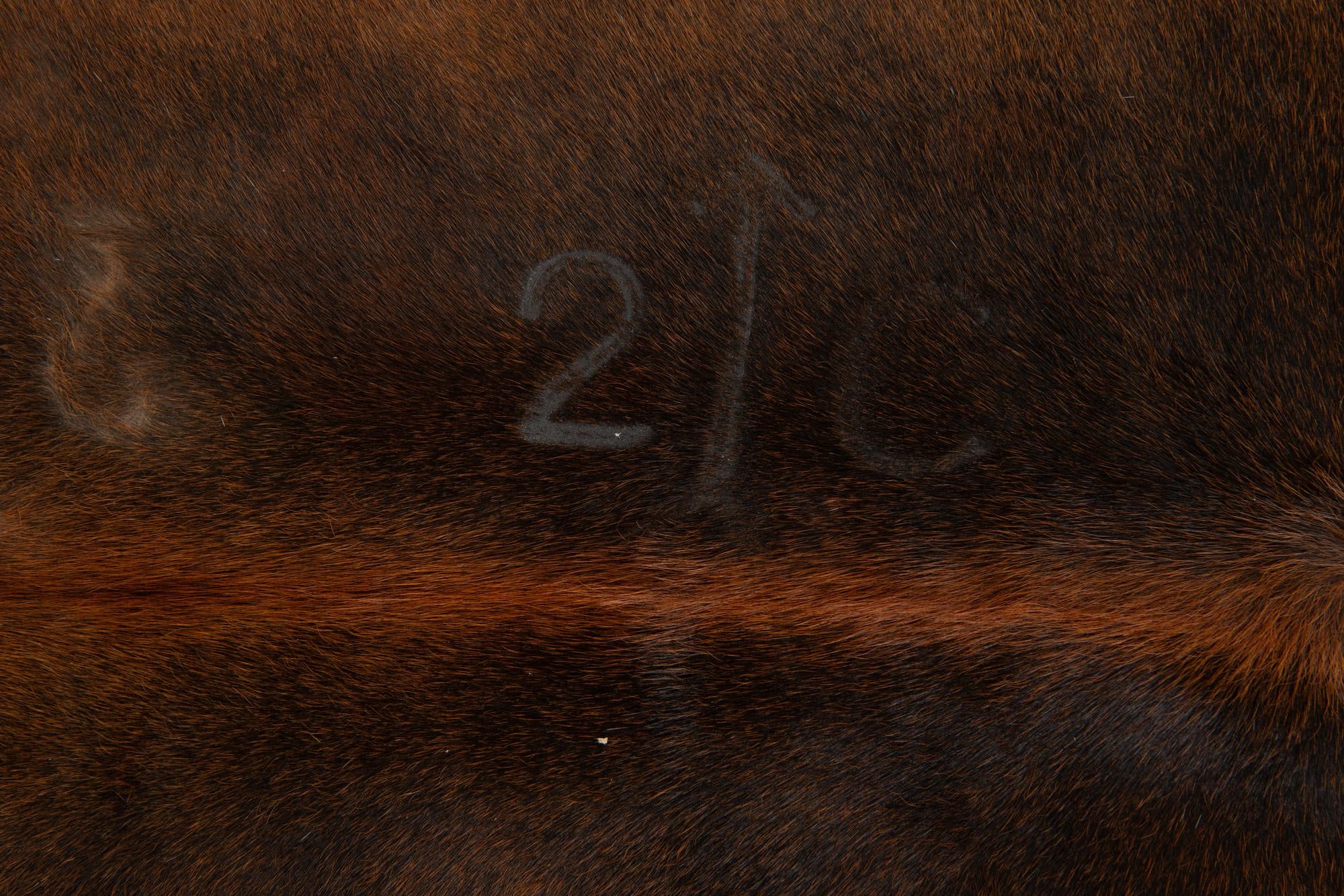 5' 9 x 6' 6 Cowhide Leather Rug