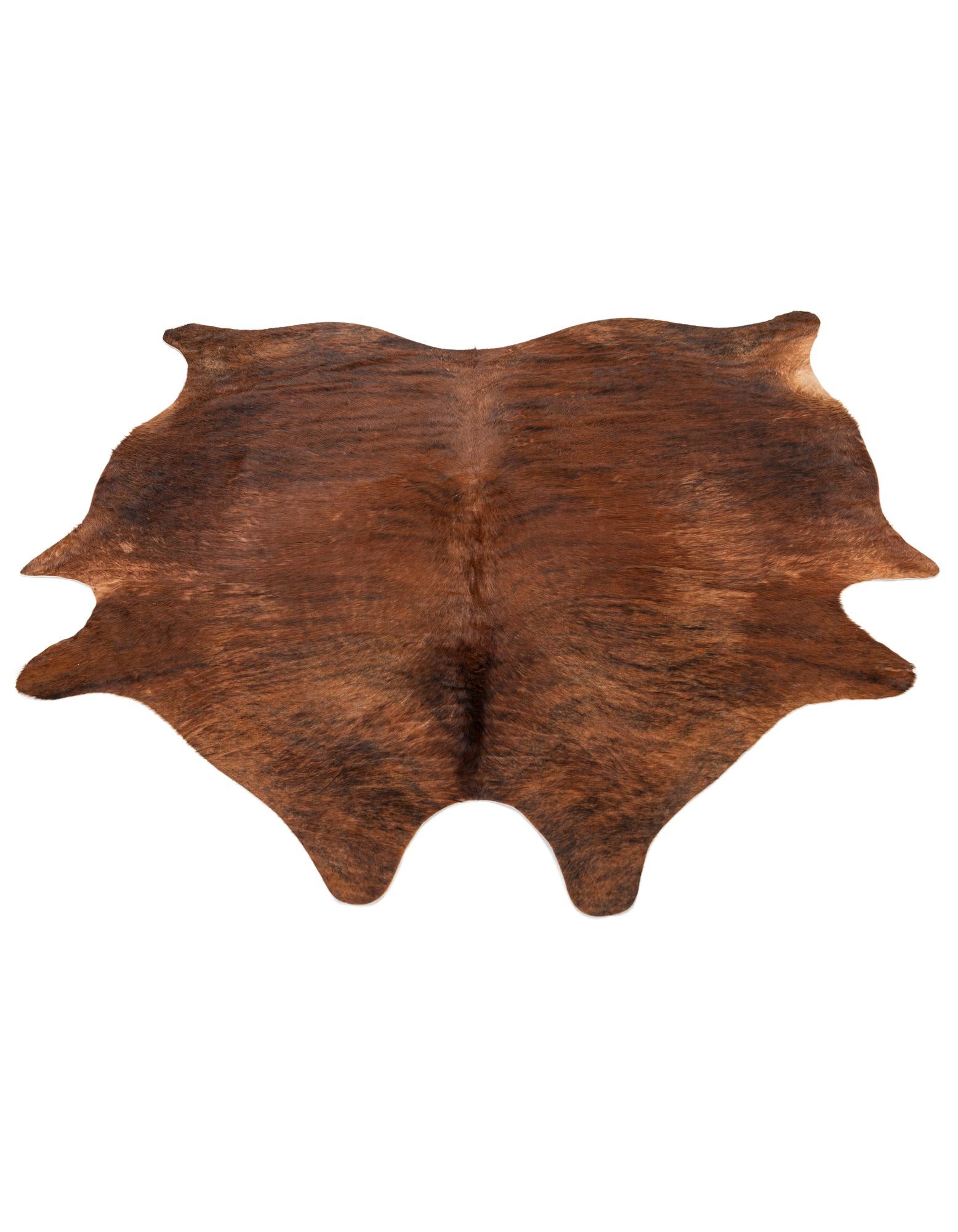 5' 11 x 6' 9 Cowhide Leather Rug
