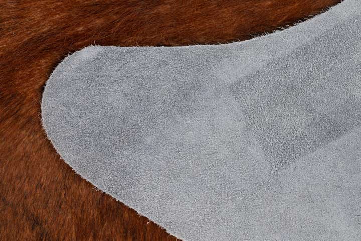 5' 11 x 6' 9 Cowhide Leather Rug