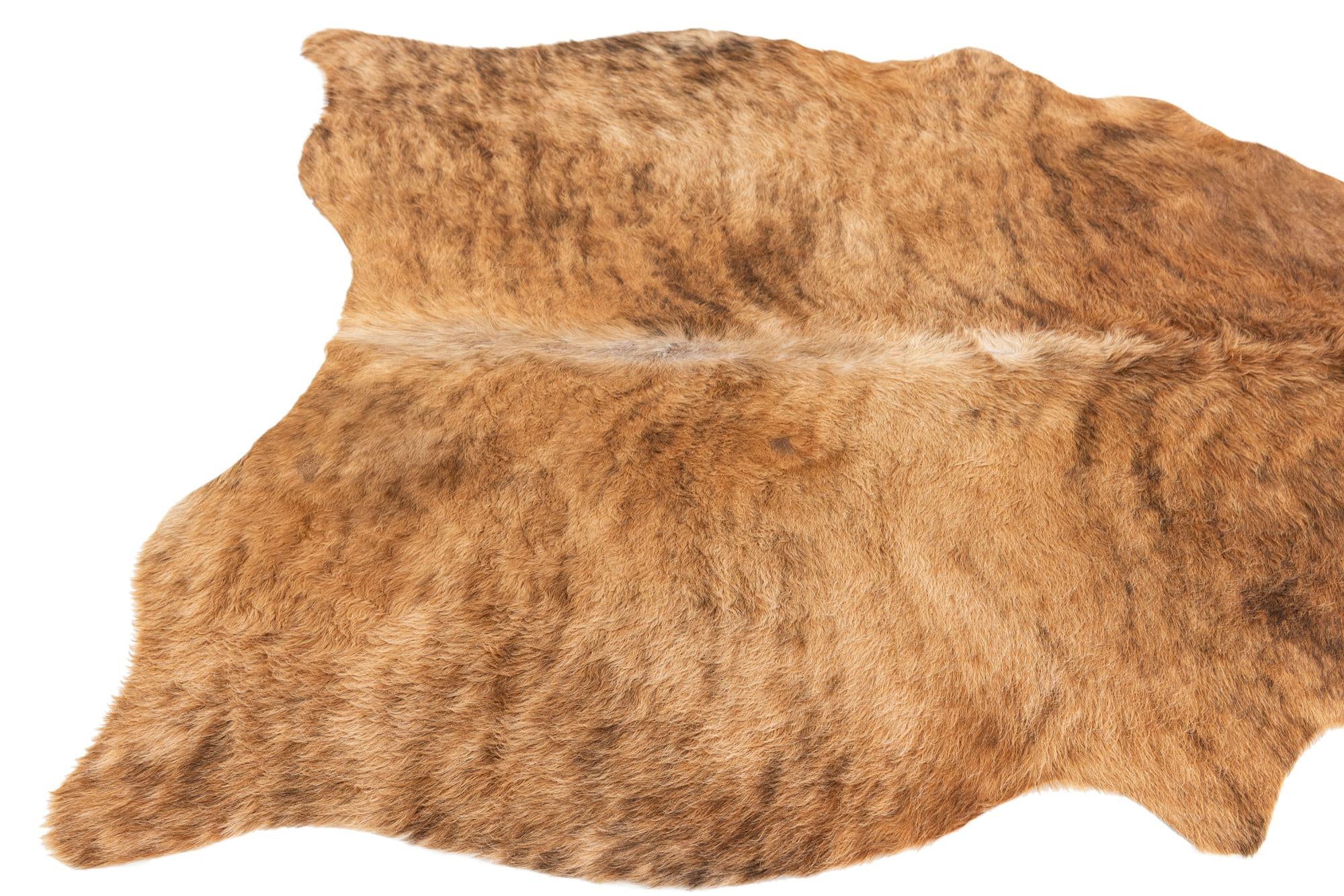 4' 8 x 5' 4 Cowhide Leather Rug