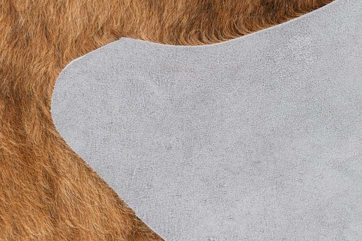 4' 8 x 5' 4 Cowhide Leather Rug