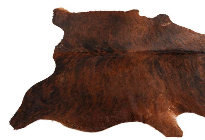 4' 9 x 5' 2 Cowhide Leather Rug
