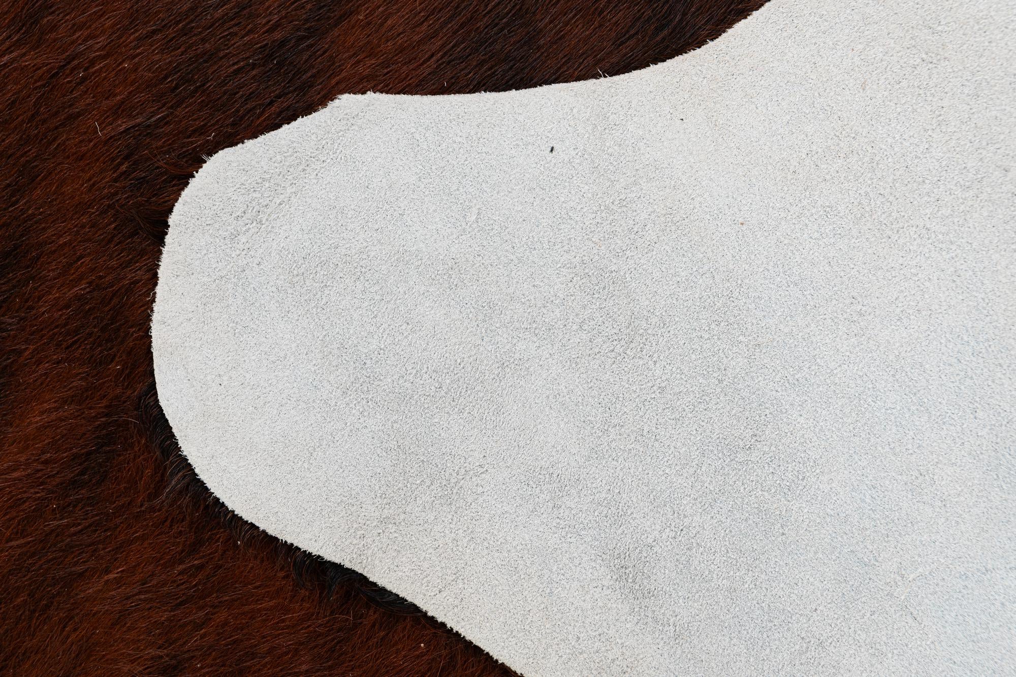 4' 9 x 5' 2 Cowhide Leather Rug