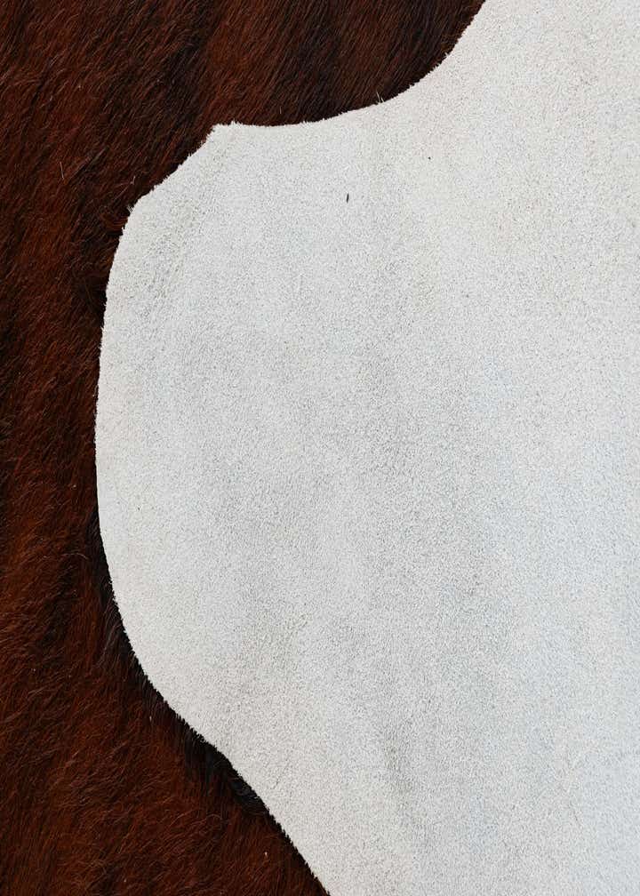 4' 9 x 5' 2 Cowhide Leather Rug