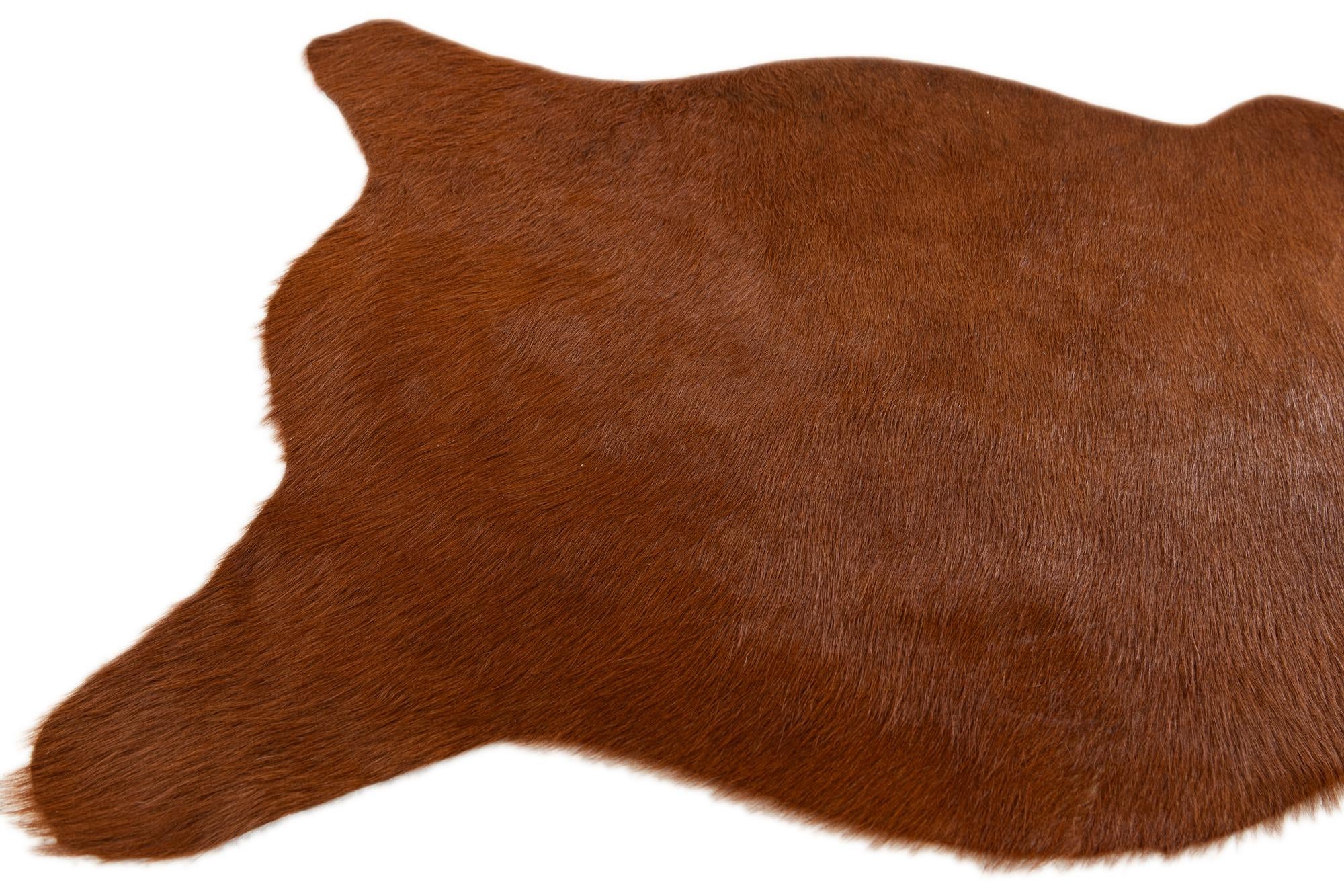2' 2 x 2' 11 Cowhide Leather Rug