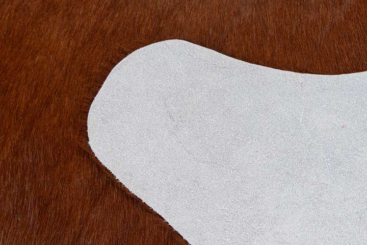 2' 2 x 2' 11 Cowhide Leather Rug