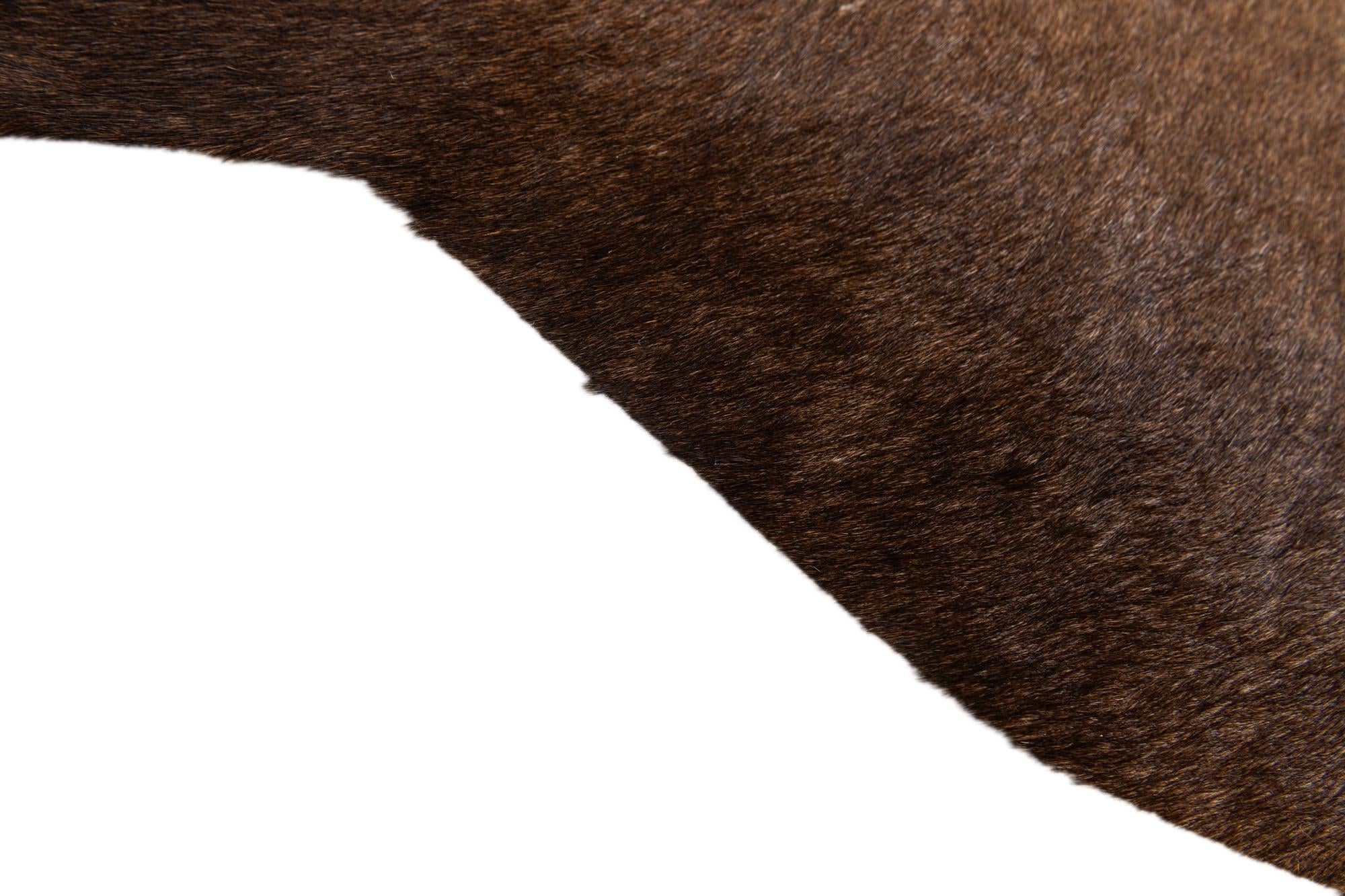 2' 2 x 2' 11 Cowhide Leather Rug