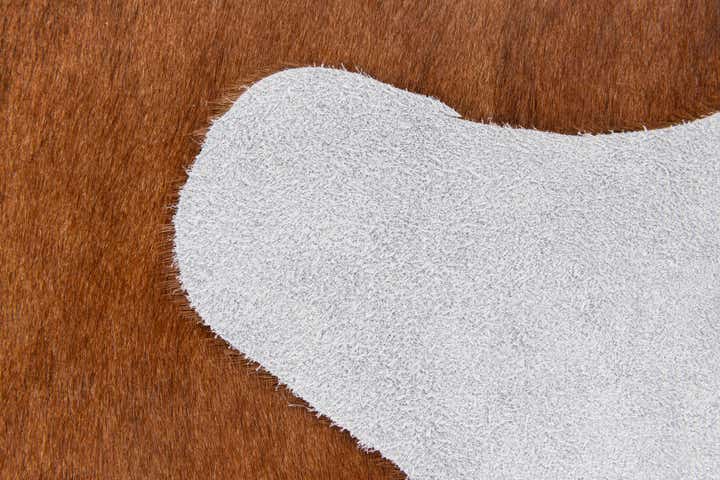 2' 2 x 2' 11 Cowhide Leather Rug