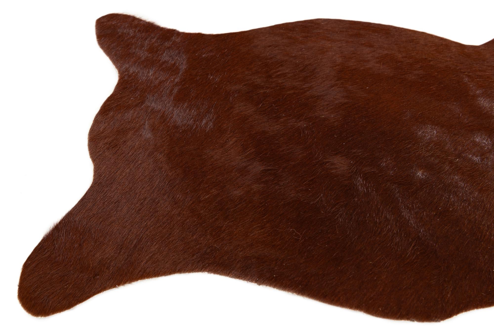 1' 8 x 2' 7 Cowhide Leather Rug