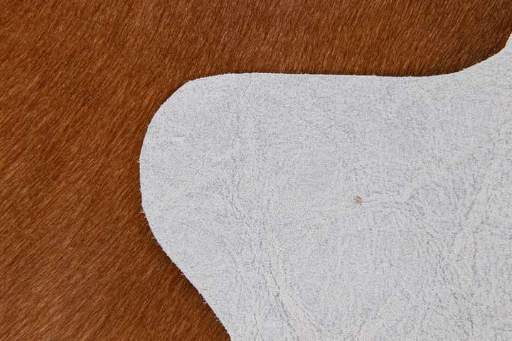 1' 8 x 2' 7 Cowhide Leather Rug