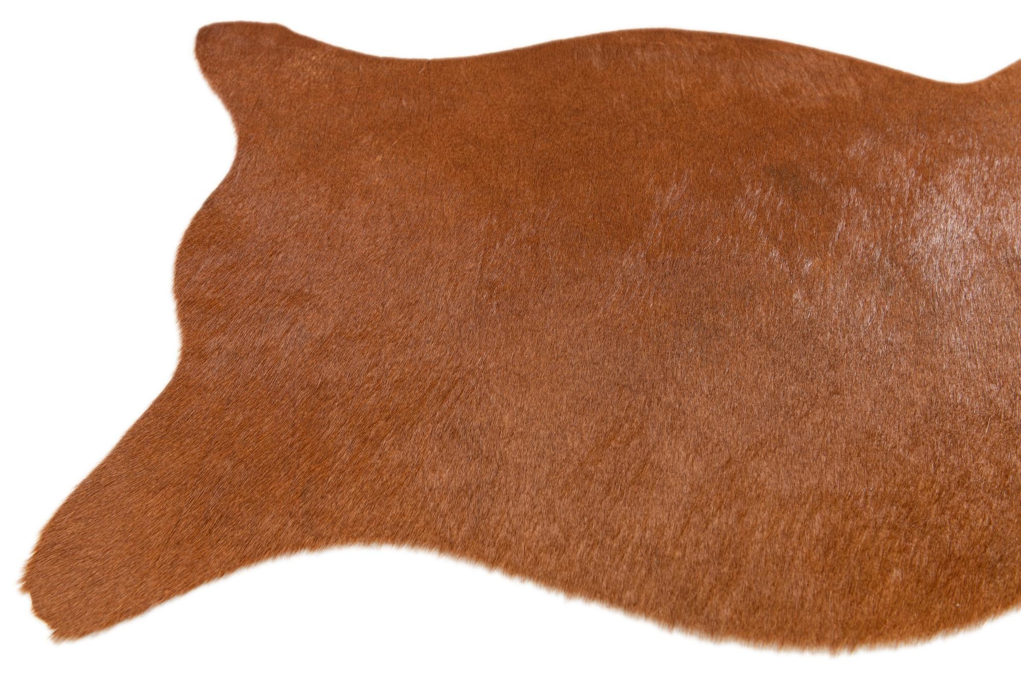 1' 8 x 2' 7 Cowhide Leather Rug