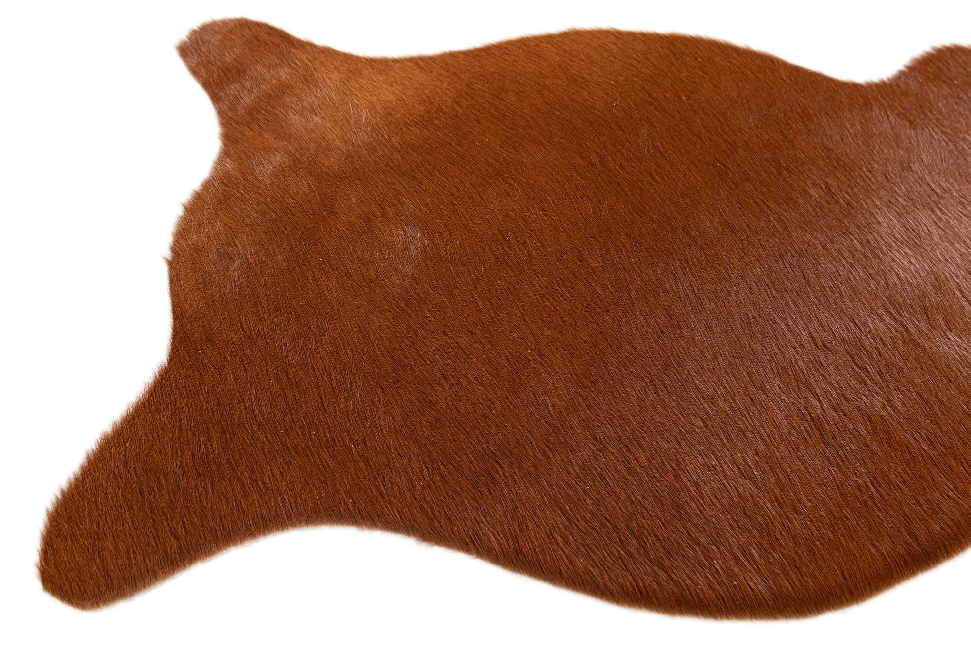 1' 8 x 2' 7 Cowhide Leather Rug