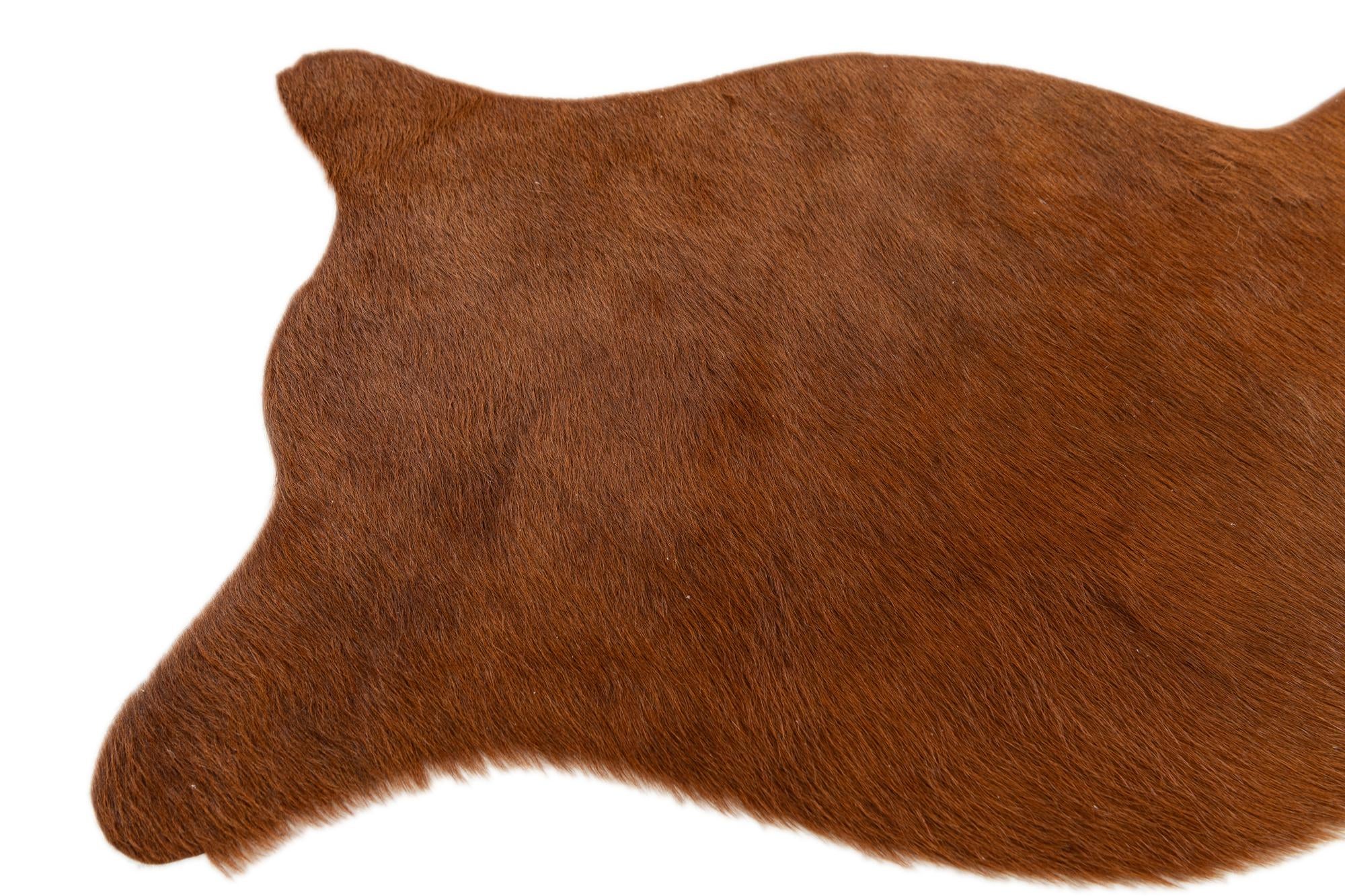 1' 8 x 2' 7 Cowhide Leather Rug