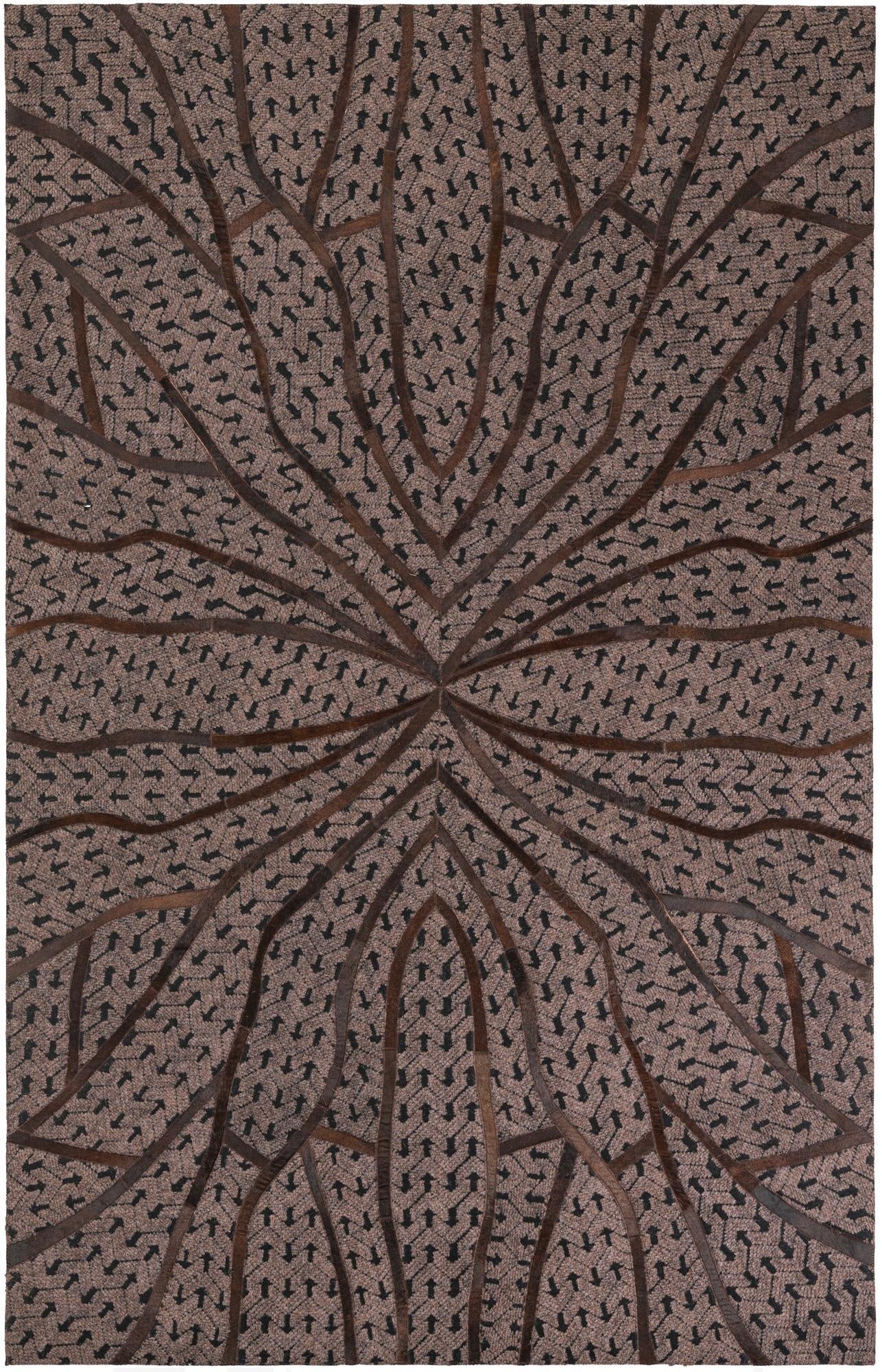 5' 2 x 8' Cowhide Leather Rug