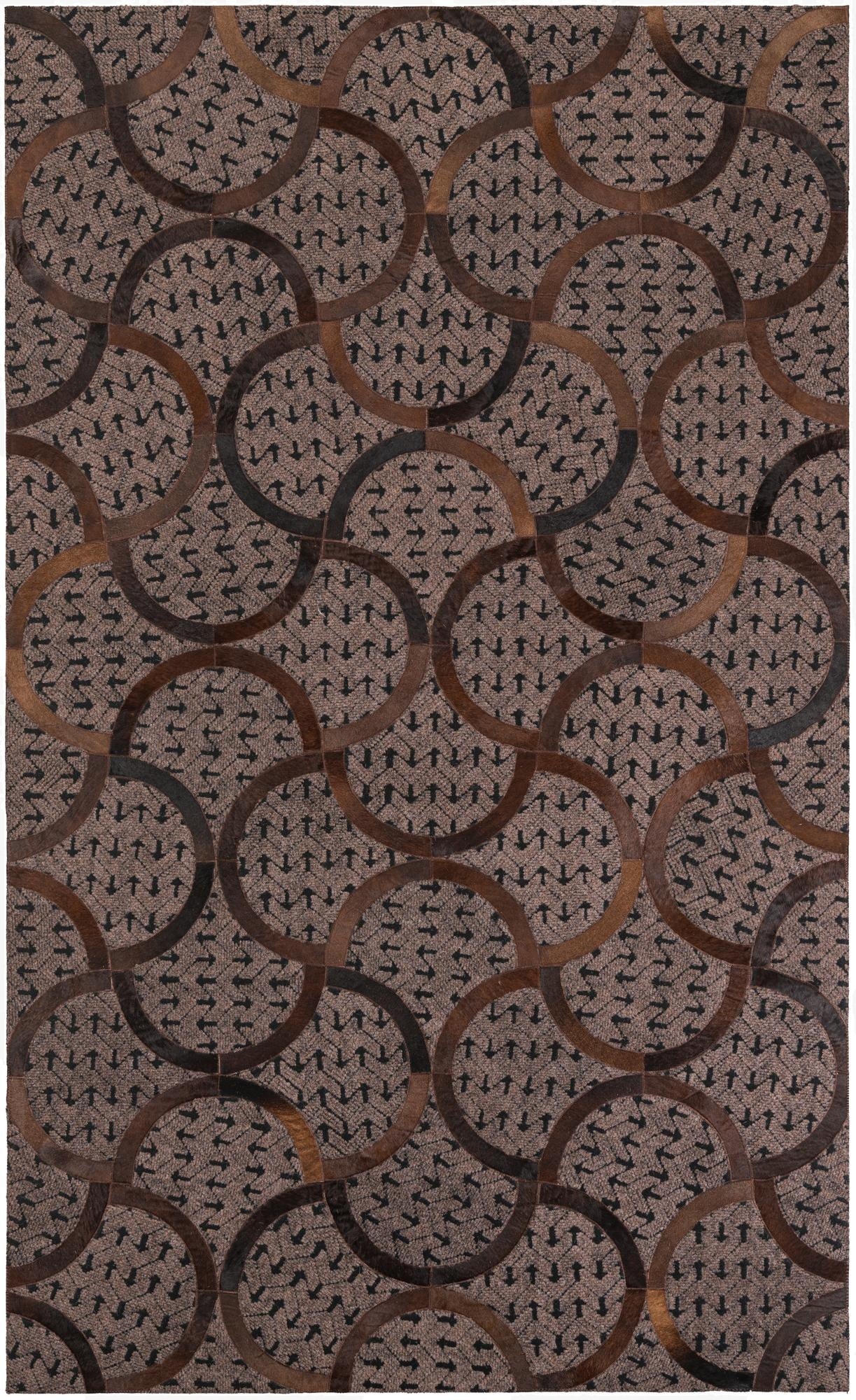 4' 10 x 8' Cowhide Leather Rug
