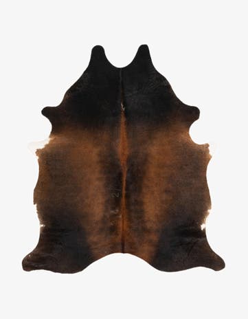5' 9 x 6' 6 Cowhide Leather Rug