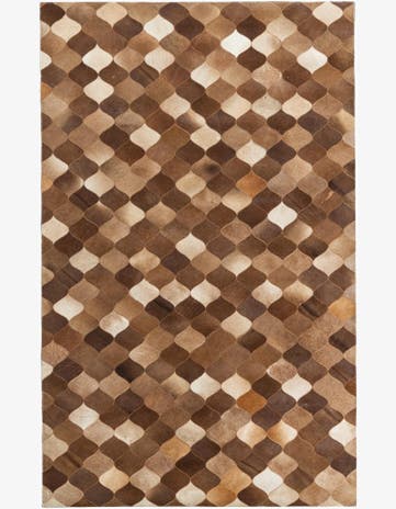 4' 10 x 7' 10 Cowhide Leather Rug
