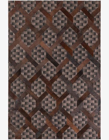 5' 1 x 8' Cowhide Leather Rug